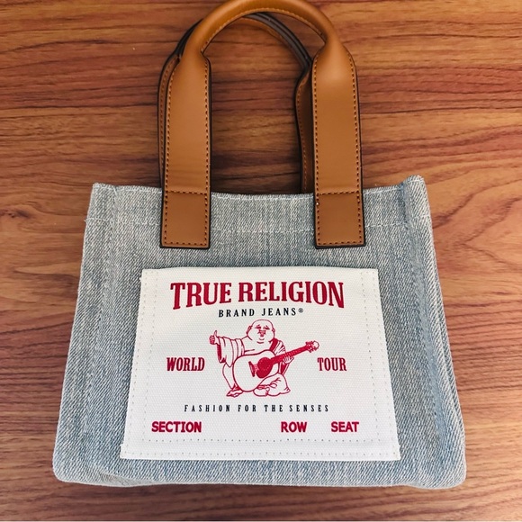 True Religion Mini Canvas Denim Tote Bag - Picture 12 of 13